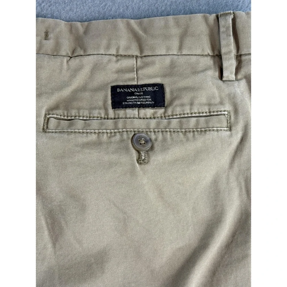 Banana Republic Pants Mens 36x30 Beige Slim Fit Lived-In Chino Stretch Casual